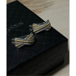 NIB Diamonique Sterling Silver Cubic Zirconia Clip Back Earrings